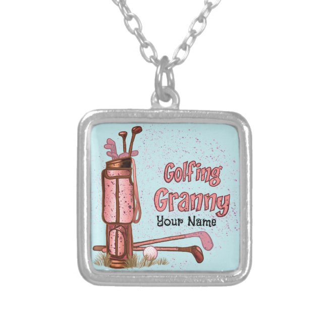 Golfing Granny square necklace (Front)