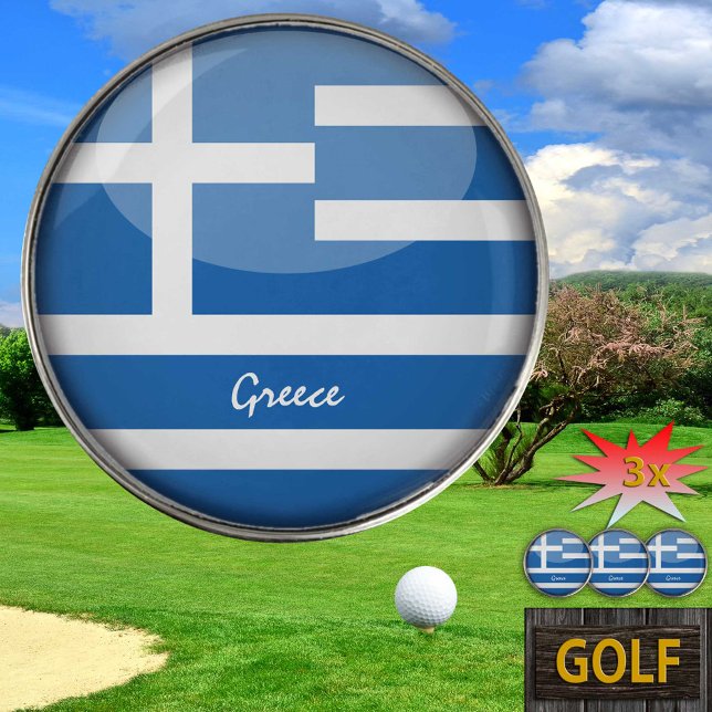 Golfing Greece & Greek Flag /Golf Ball Marker (Creator Uploaded)