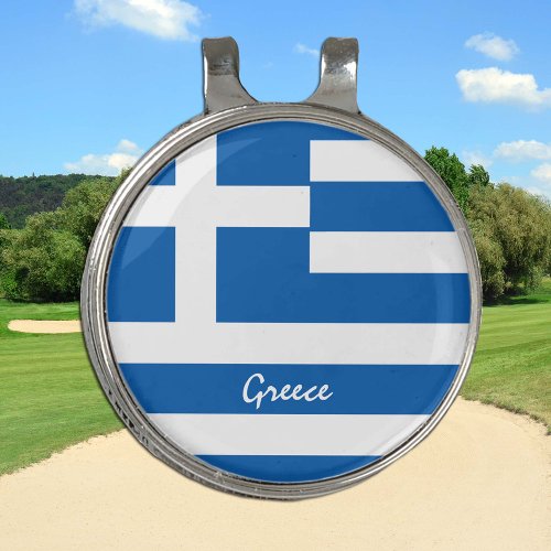 Golfing Greece  Greek Flag Golf Ball Marker Golf Hat Clip