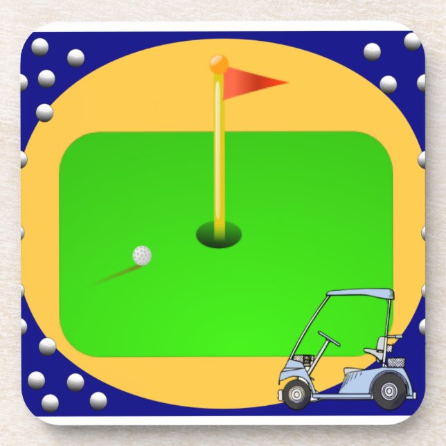 Golfing Green Drink Coaster (Front)