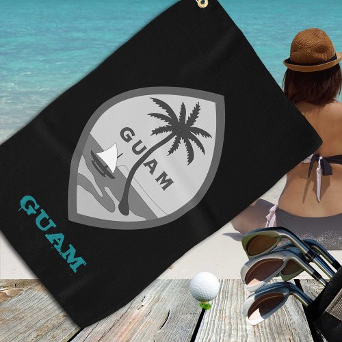 Golfing Guam  Guamaian coat of arms  flag Golf Towel
