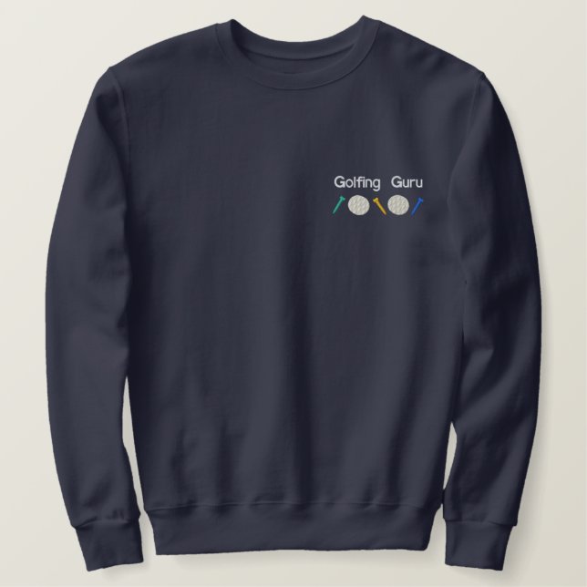 Golfing Guru Embroidered Sweatshirt (Design Front)
