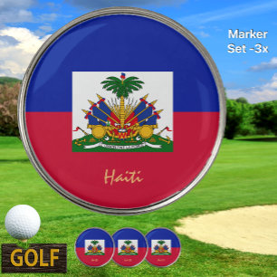 Golfing Haiti & Haitian Flag /Golf Ball Marker