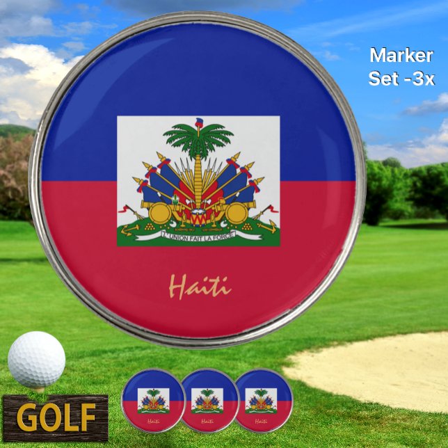 Golfing Haiti & Haitian Flag /Golf Ball Marker (Creator Uploaded)