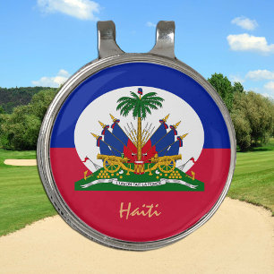 Golfing Haiti & Haitian Flag /Golf Ball Marker Gol Golf Hat Clip