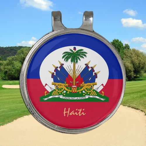 Golfing Haiti  Haitian Flag Golf Ball Marker Gol Golf Hat Clip
