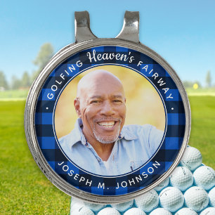 Golfing Heaven's Fairway Custom Photo Memorial Golf Hat Clip