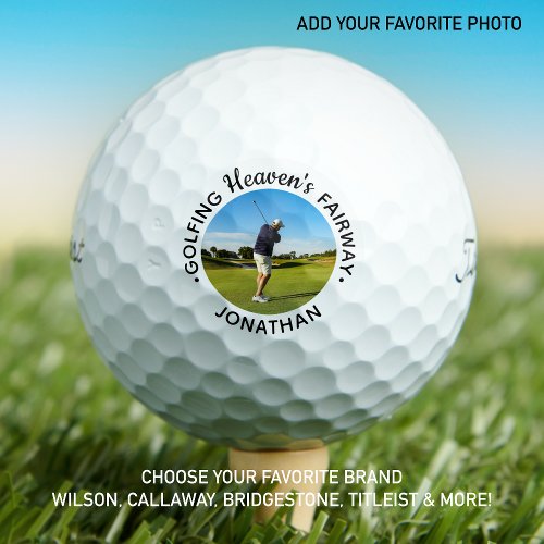 Golfing Heavens Fairway Golf Lover Memorial Photo Golf Balls