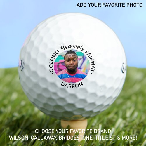 Golfing Heavens Fairway Golf Lover Photo Memorial Golf Balls