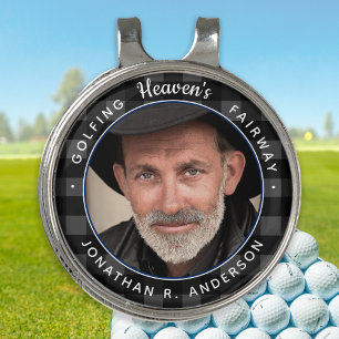 Golfing Heaven's Fairway  Keepsake Photo Memorial Golf Hat Clip