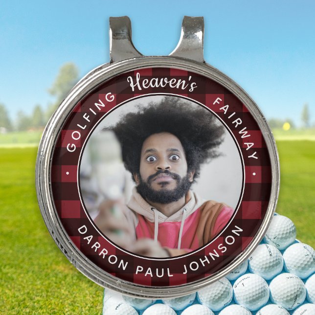 Golfing Heaven's Fairway Memorial Custom Photo Golf Hat Clip (Creator Uploaded)