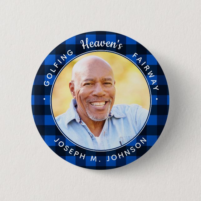 Golfing Heaven's Fairway Photo Golf Memorial Button (Front)