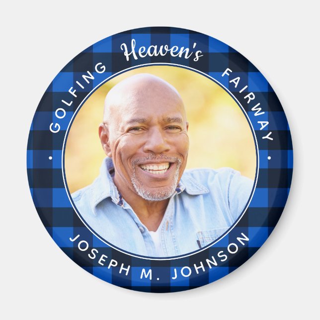 Golfing Heaven's Fairway Photo Golf Memorial Magnet (Front)