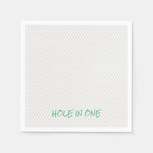 Golfing HOLE IN ONE Text Fun Golf Ball Retirement Napkins