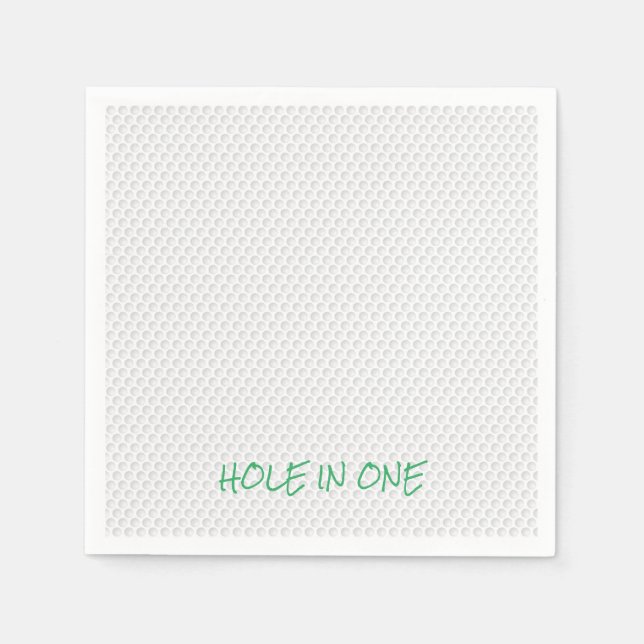 Golfing HOLE IN ONE Text Fun Golf Ball Retirement Napkins (Front)