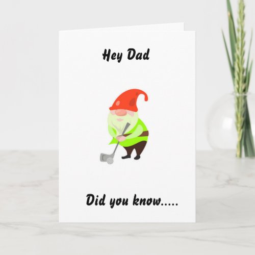 GOLFING HUMOR FOR DAD ON YOUR BIRTHDAY CARD