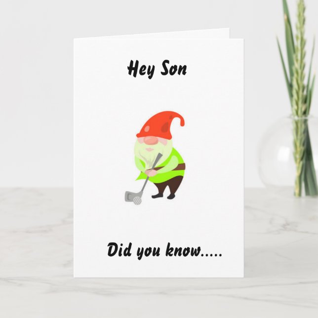 GOLFING HUMOR FOR "SON" ON YOUR BIRTHDAY CARD (Front)