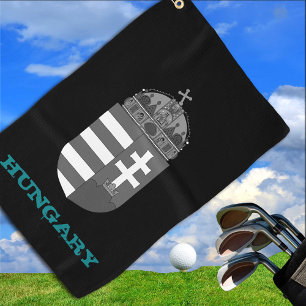 Golfing Hungary & Hungarian coat of arms / flag Golf Towel