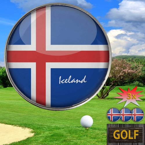 Golfing Iceland  Icelandic Flag Golf Ball Marker