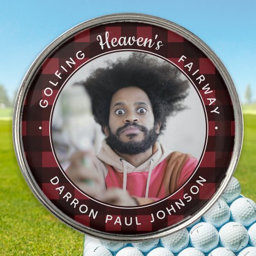 Golfing In Heaven Custom Photo Golfer Memorial Golf Ball Marker