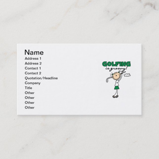 Golfing is Groovy Business Card (Front)