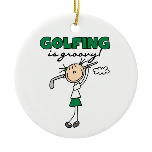 Golfing is Groovy Ceramic Ornament