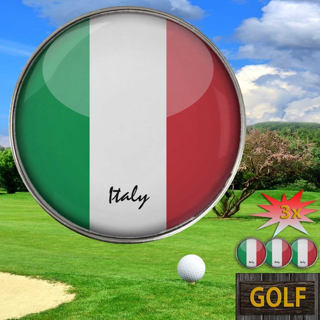 Golfing Italy & Italian Flag /Golf Ball Marker (Creator Uploaded)