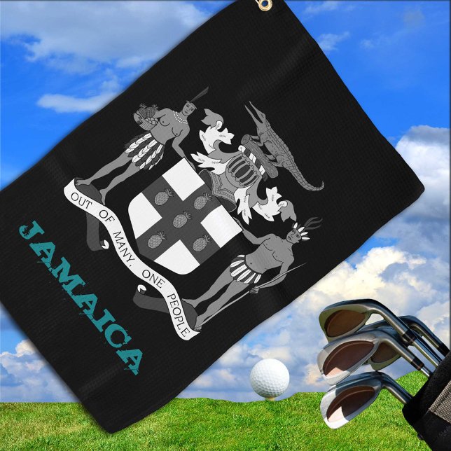 Golfing Jamaica & Jamaican coat of arms / flag Golf Towel (Creator Uploaded)