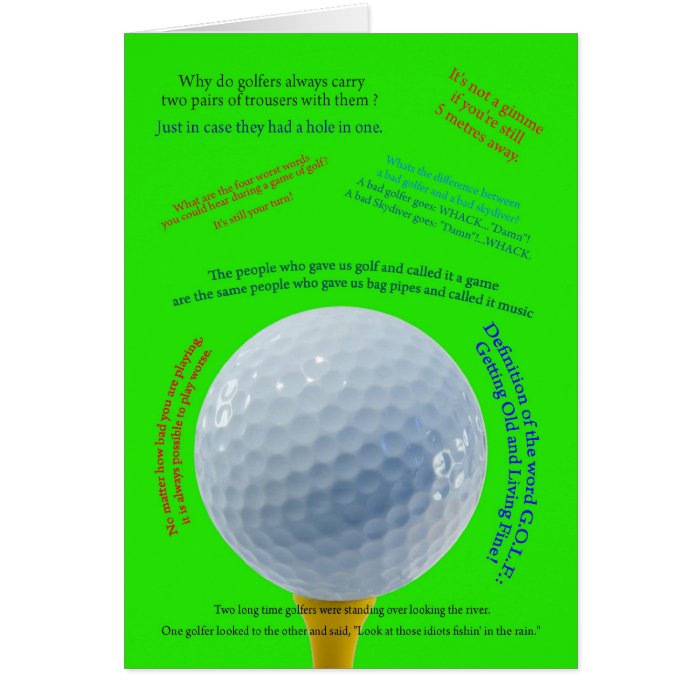 Golfing Jokes  card