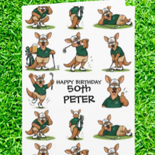 Golfing Kangaroo-Themed Celebration  Card