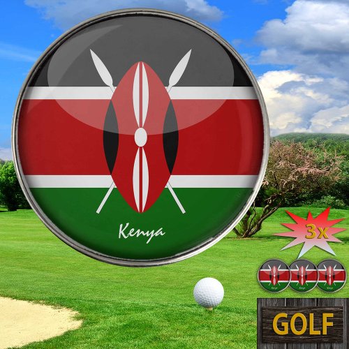 Golfing Kenya  Kenyan Flag Golf Ball Marker