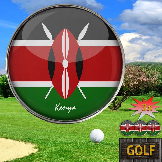 Golfing Kenya & Kenyan Flag /Golf Ball Marker (Creator Uploaded)
