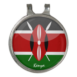 Golfing Kenya & Kenyan Flag /Golf Ball Marker Golf Hat Clip