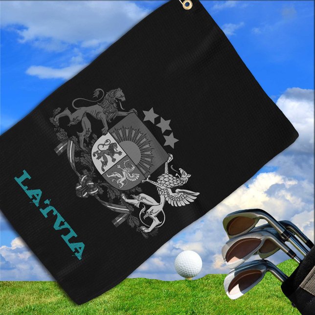 Golfing Latvia & Latvian coat of arms / flag Golf Towel (Creator Uploaded)