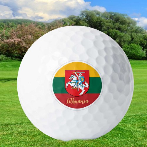 Golfing Lithuania  Lithuanian Flag  Golf Ball