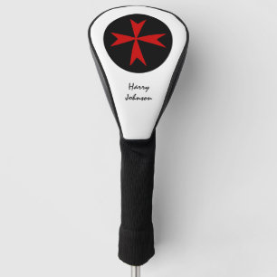 Golfing Malta flag & monogrammed Maltese Cross Go Golf Head Cover
