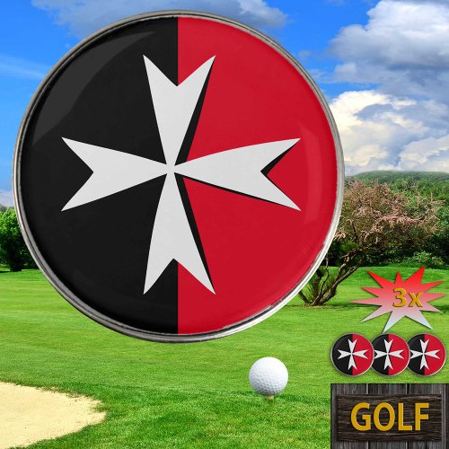 Golfing Malta  Maltese Cross flag golf marker