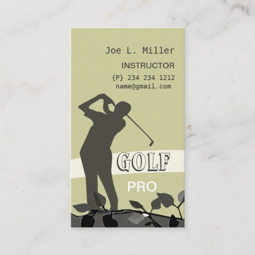 Customizable Golf Instructor Coach Teacher Business Card