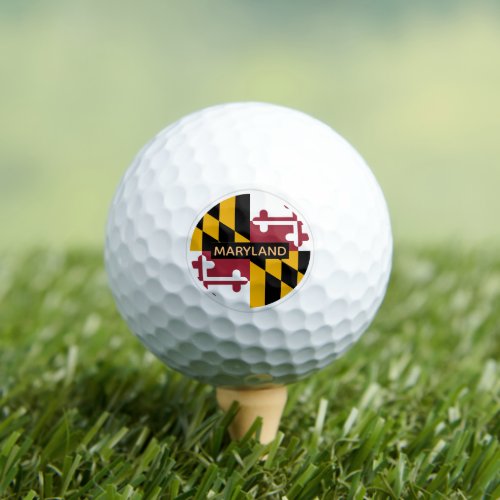 Golfing Maryland  Maryland Flag  USA Golf Ball