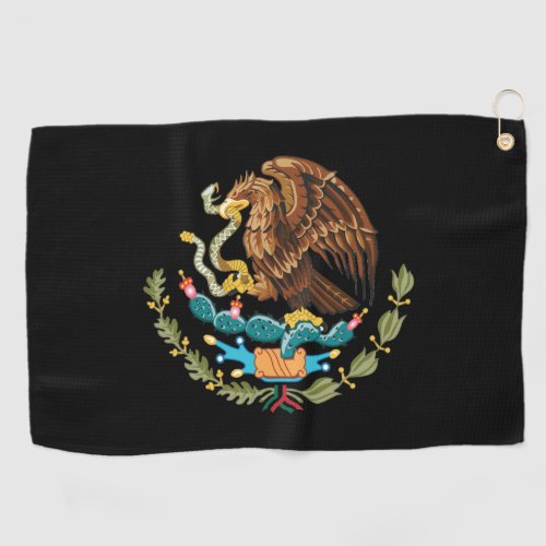Golfing Mexico  Mexican Eagle coat of arms  flag Golf Towel