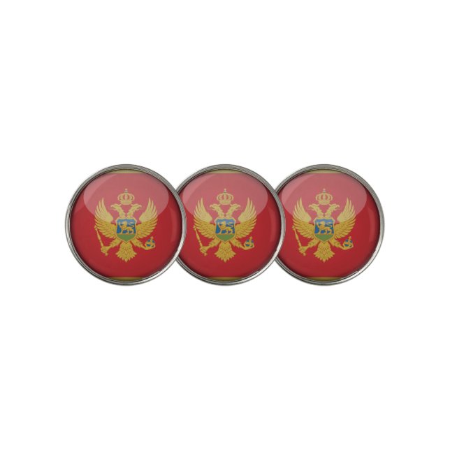 Golfing Montenegro & Flag /Golf Ball Marker (3 Up)
