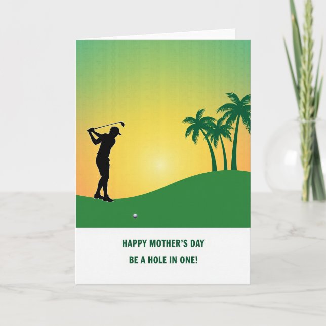 Golfing Mother Illustration Card (Front)