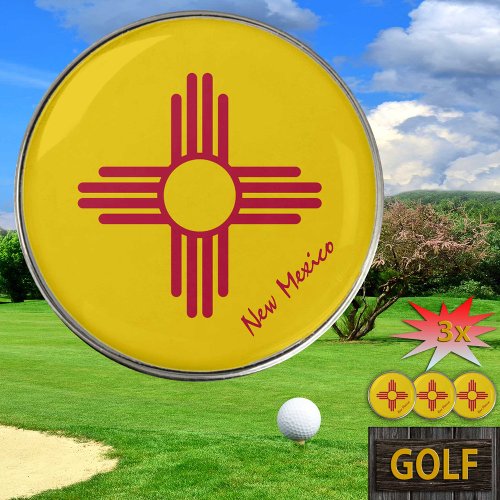Golfing New Mexico  Flag Golf Ball Marker USA