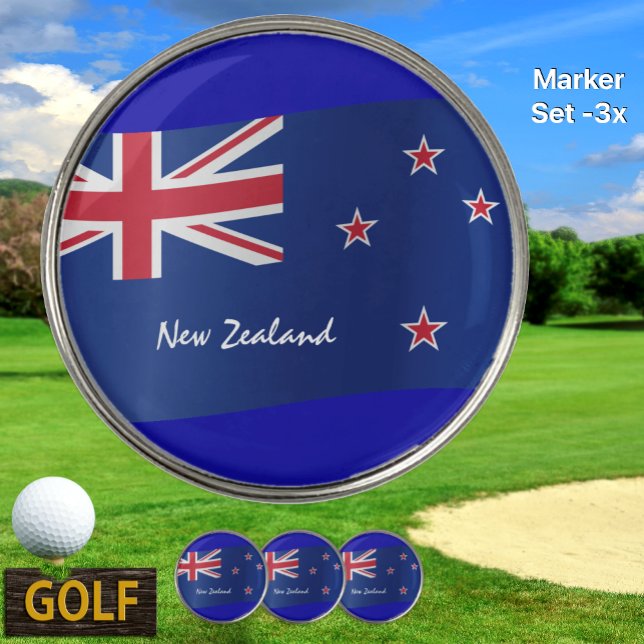Golfing New Zealand & Flag /Golf Ball Marker (Creator Uploaded)