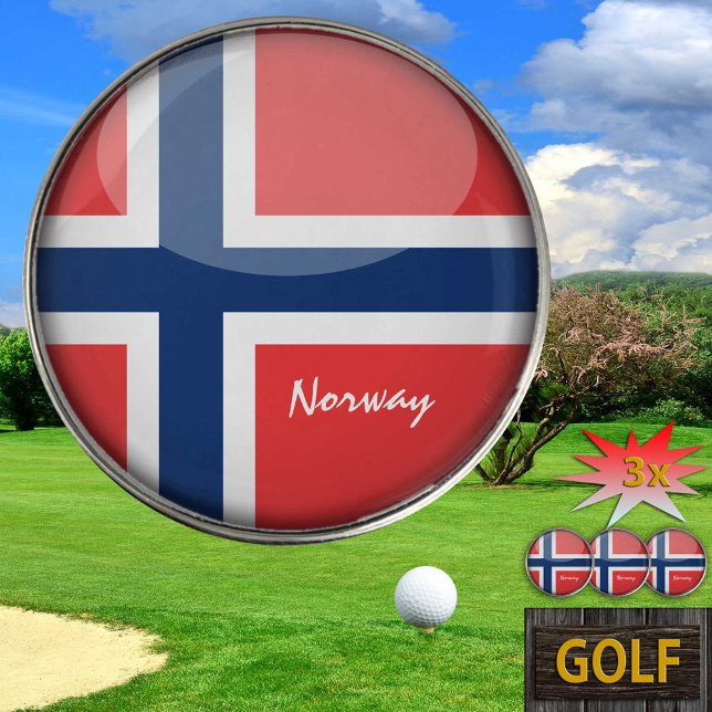 Golfing Norway & Norwegian Flag /Golf Ball Marker (Creator Uploaded)