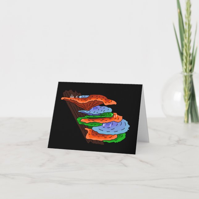 Golfing on Shelf Mushrooms Card (Front)