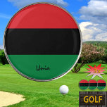 Golfing & Pan African Flag UNIA /Golf Ball Marker<br><div class="desc">Golf Ball Marker: Pan African flag symbol - UNIA / A horizontal triband of red,  black,  and green. The Pan-African flag—also known as the Afro-American flag,  Black Liberation flag,  UNIA flag. Often used with Black Lives Matter movement.</div>
