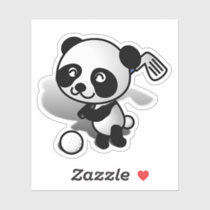 Golfing Panda Sports Sticker