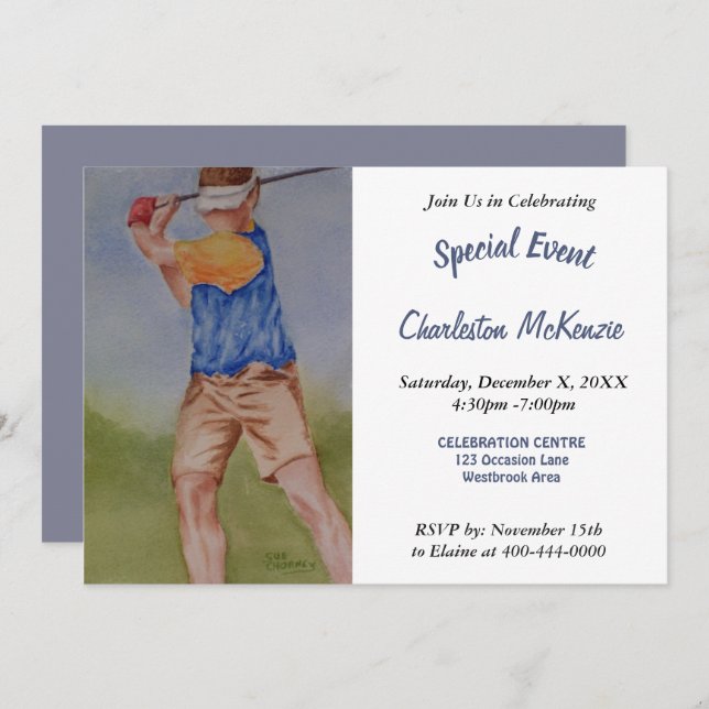 GOLFING PARTY INVITATION (Front/Back)