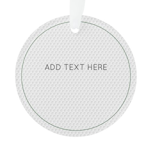 Golfing Pattern Add Own Text Golf Ball Green White Ornament